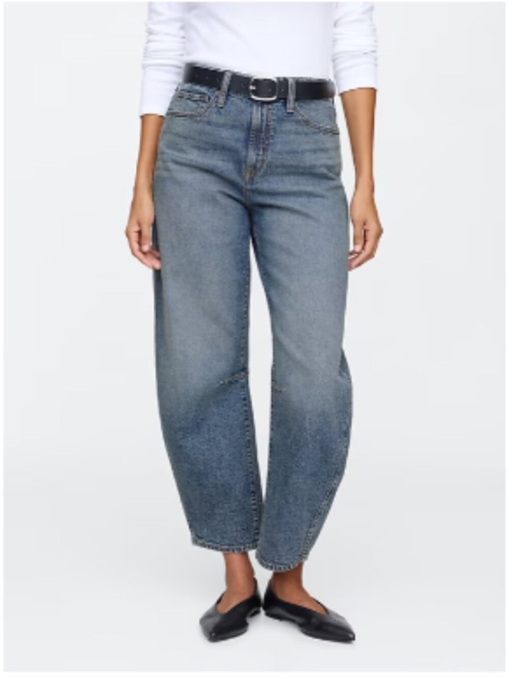 Gap Barrell Short Taper High Rise Jeans Women’s 28/6 Medium Indigo Bohemian - Picture 2 of 16